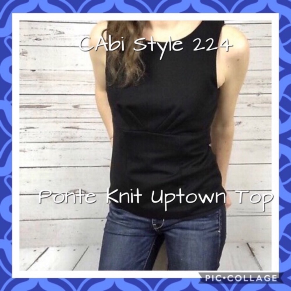 CABI Uptown Ponte Shell Sleeveless Black Sz 4 #224 EUC